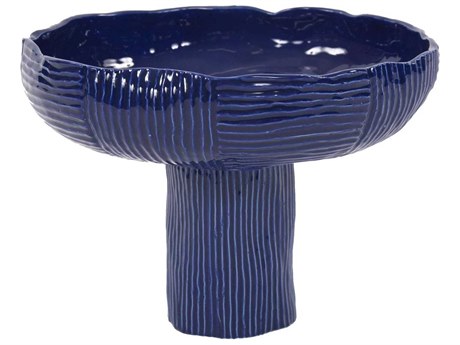 Howard Elliott Lipari Cobalt Blue Pedestaled Free Formed Decorative Bowl