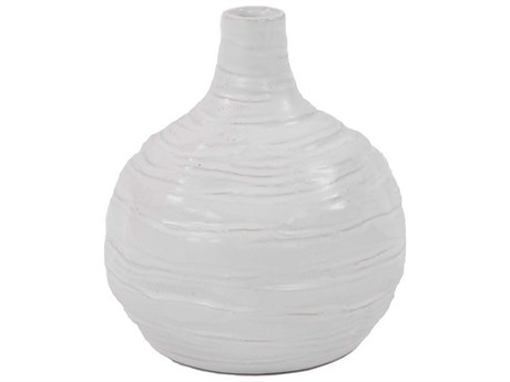 Howard Elliott Onda Matte White Bulbous Vase