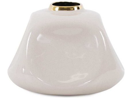 Howard Elliott Glossy Neutral Christana Concaved Ceramic Vase