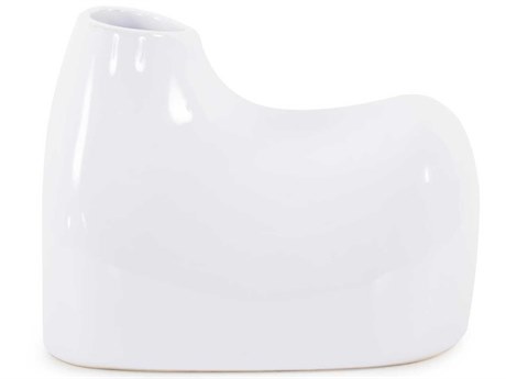 Howard Elliott Glossy White Elas Abstract Ceramic Vase