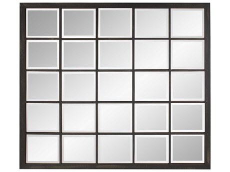 Howard Elliott Superior Antique Black Rectangular Wall Mirror