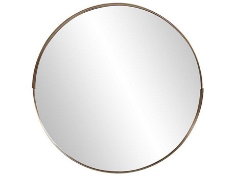Howard Elliott Intrepid Brass Round Wall Mirror