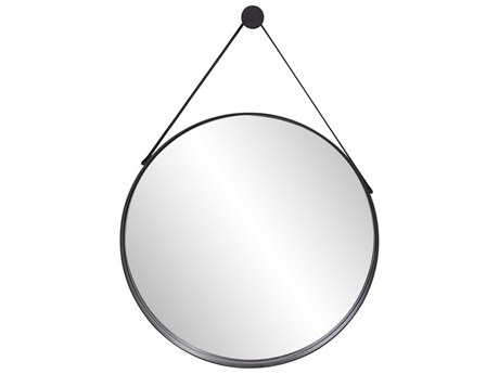 Howard Elliott Huntley Black Round Wall Mirror