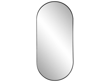 Howard Elliott Steele Black Oval Wall Mirror
