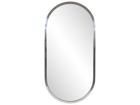 Howard Elliott Simone Silver Oval Wall Mirror