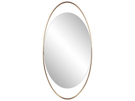 Howard Elliott Nouvel Antique Brass Oval Wall Mirror