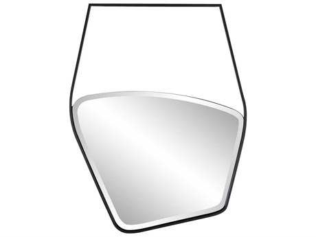 Howard Elliott Hayes Asymmetrical Matte Black Wall Mirror