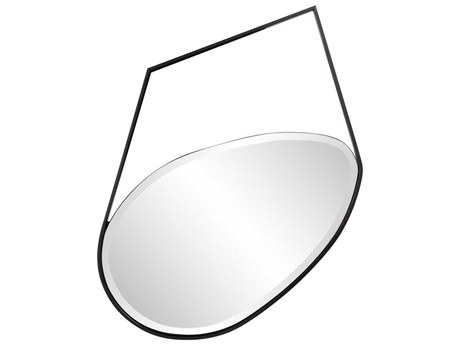 Howard Elliott Hayes Asymmetrical #2 Matte Black Wall Mirror