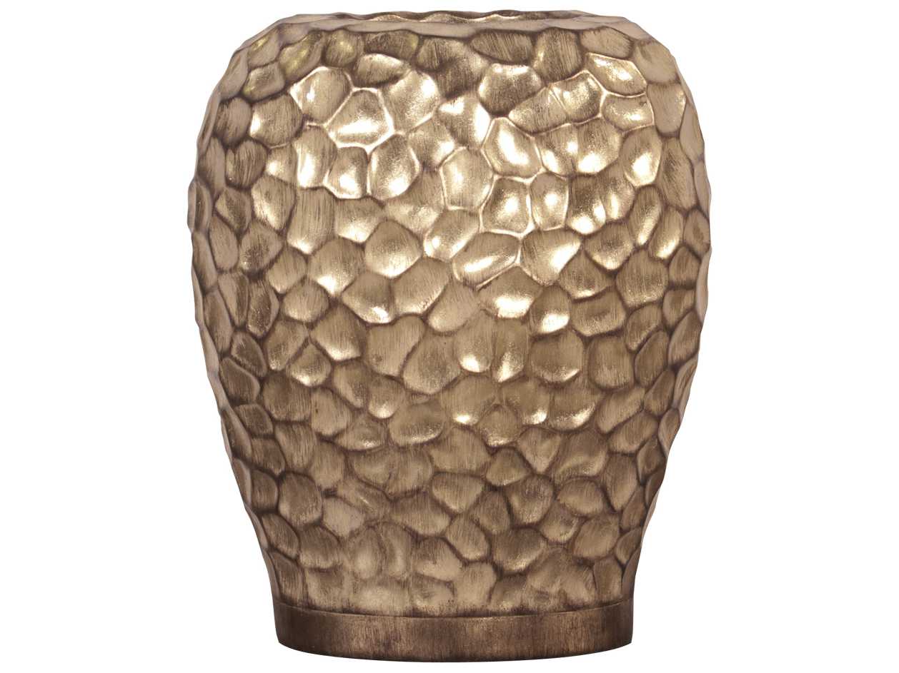 Howard Elliott Hammered Gold Wide Vase HE97016