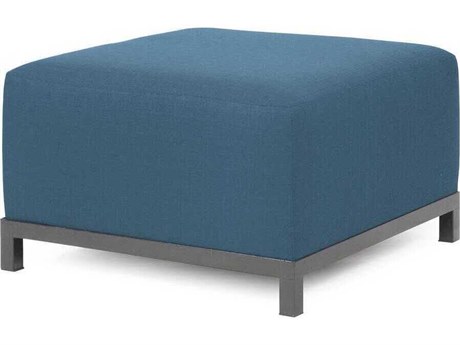 Howard Elliott Outdoor Axis Seascape Turquoise Fabric Cushion Ottoman