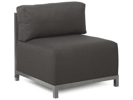 Howard Elliott Outdoor Axis Seascape Charcoal Fabric Cushion Lounge Chair