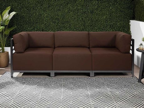 Howard Elliott Outdoor Axis Seascape Chocolate Fabric Cushion Sofa