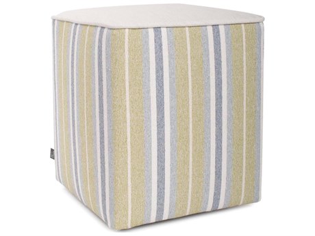Howard Elliott Outdoor Universal Dune Moss Fabric Cushion Ottoman