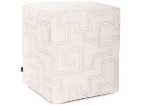 Howard Elliott Outdoor Universal Syros Natural Fabric Cushion Ottoman