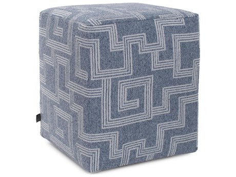 Howard Elliott Outdoor Universal Syros Denim Fabric Cushion Ottoman