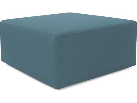 Howard Elliott Outdoor Universal Seascape Turquoise Fabric Cushion Ottoman