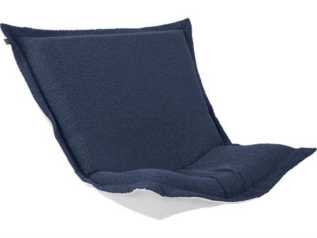 Howard Elliott Outdoor Puff Scroll Alicante Indigo Chair Seat & Back Cover and Cushion