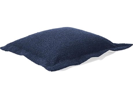 Howard Elliott Outdoor Puff Scroll Alicante Indigo Ottoman Cover and Cushion