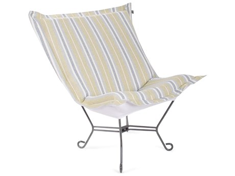 Howard Elliott Outdoor Puff Scroll Dune Moss Fabric Cushion Lounge Chair