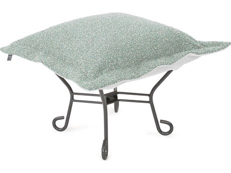 Howard Elliott Outdoor Puff Scroll Alicante Breeze Fabric Cushion Ottoman