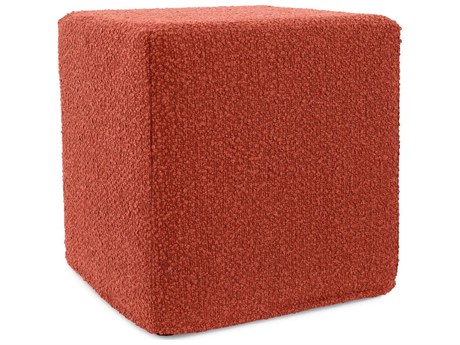 Howard Elliott Outdoor No Tip Alicante Coral Fabric Cushion Ottoman