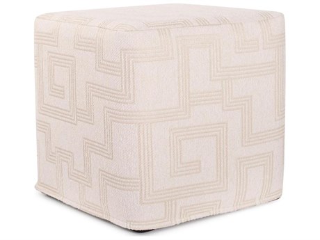 Howard Elliott Outdoor No Tip Syros Natural Fabric Cushion Ottoman