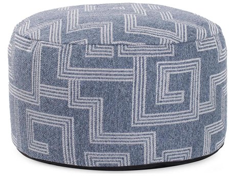 Howard Elliott Outdoor Syros Denim Fabric Cushion Ottoman