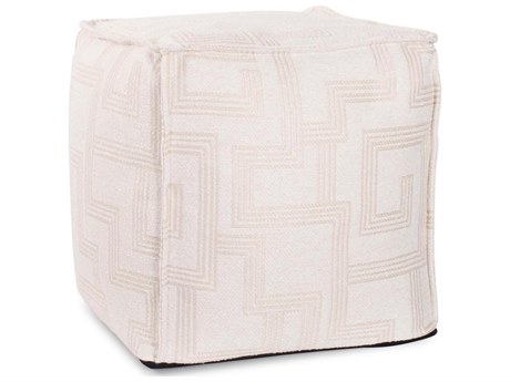 Howard Elliott Outdoor Syros Natural Fabric Cushion Ottoman