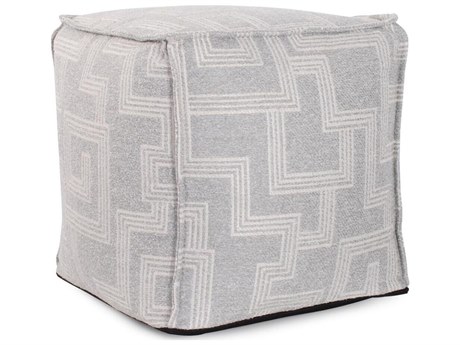 Howard Elliott Outdoor Syros Fog Fabric Cushion Ottoman