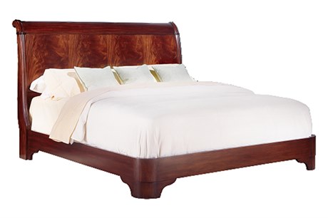 Henkel Harris Brown Mahogany Wood Queen Sleigh Bed