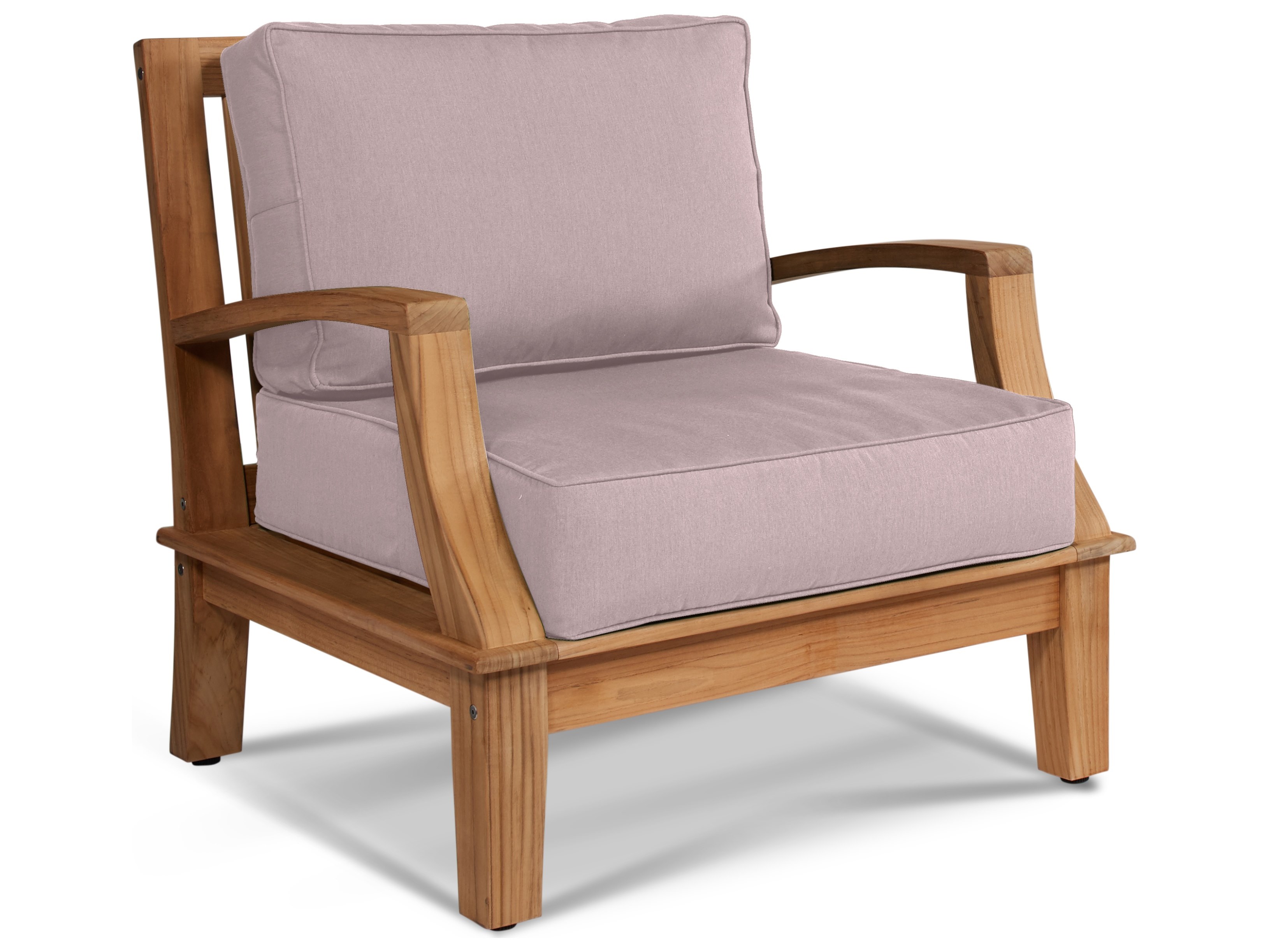 HiTeak Grande Wood Pink Teak Cushion Lounge Chair