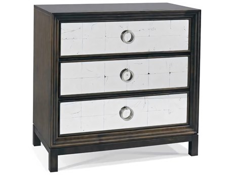 Hickory White Custom Elements Cabinet Shop Eglomise 3-Drawer White Alex Accent Chest