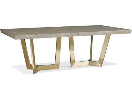 Hickory White Odyssey Rectangular Wood Washed Canvas Dining Table