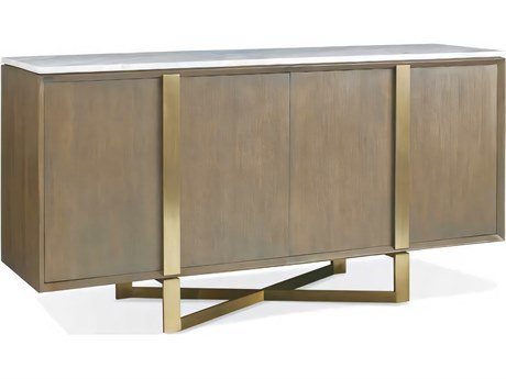 Hickory White Odyssey 72" Ash Wood Vintage Grey Sideboard with Stone Top