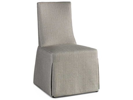 Hickory White Odyssey Hardwood Gray Upholstered Oasis Skirted Side Dining Chair