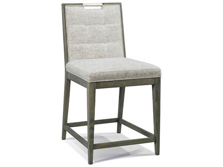 Hickory White Odyssey Vintage Grey Upholstered Ash Wood Morris Counter Stool