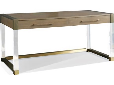 Hickory White Odyssey Smoked Ash Brown Oak Wood Argon Acrylic Writing Desk
