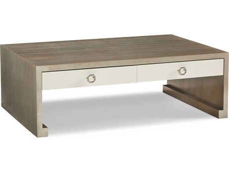 Hickory White Trellis Rectangular Wood Silver Fox Coffee Table
