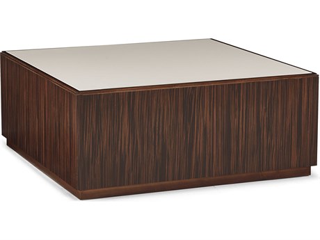 Hickory White Trellis Square Stone Taft Cocktail Table