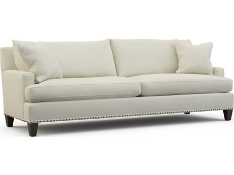 Hickory White Custom Elements Upholstery Modern Walnut Upholstered Sofa