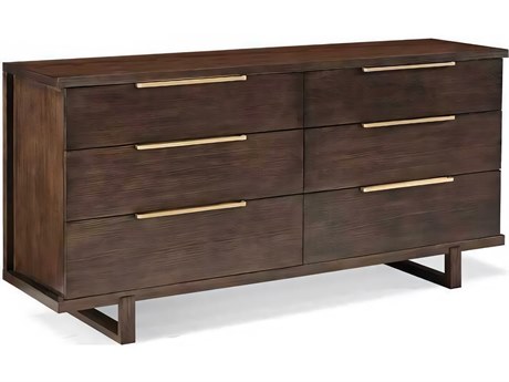 Hickory White Modern Retreat 6-Drawers Brown Ash Wood Double Dresser