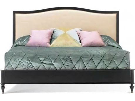 Hickory White Metropolitan Classics Espresso Beige Cherry Wood Upholstered Queen Panel Bed