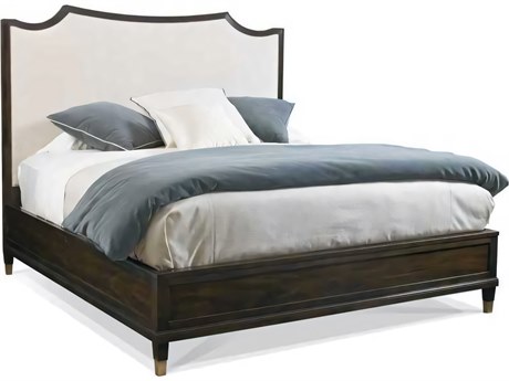 Hickory White Westport Cotswold Acacia Wood Upholstered King Panel Bed