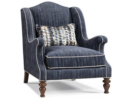 Hickory White Custom Elements Upholstery Blue Fabric Accent Chair
