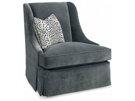 Hickory White Custom Elements Upholstery Swivel Gray Fabric Accent Chair