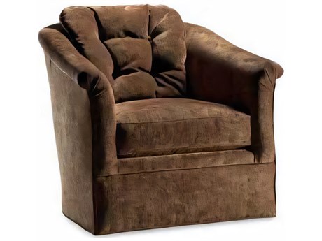 Hickory White Custom Elements Upholstery Brown Swivel Glider Fabric Accent Chair