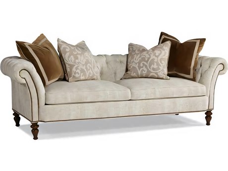 Hickory White Custom Elements Upholstery Cafe Noir Beige Upholstered Sofa