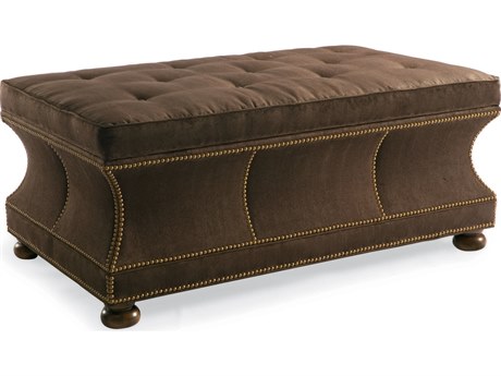 Hickory White Custom Elements Upholstery Soho Brown Upholstered Storage Ottoman