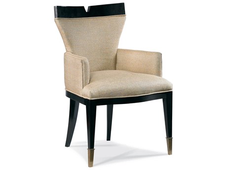 Hickory White Stratos Beech Wood Beige Upholstered Asheton Arm Dining Chair