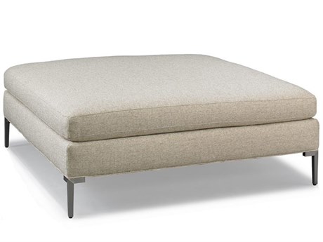 Hickory White Custom Elements Upholstery Beige Upholstered Gibbs Ottoman